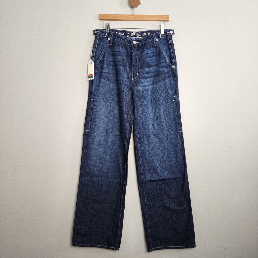 AG Adriano Goldschmied Hope Utility Wide Leg Jeans NWT Zephyr Dark Wash Size 28